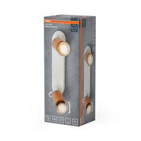 OSRAM LED Spot Brick Deckenleuchte 2xGU10 Weiß und Holz