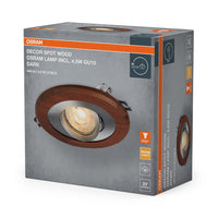 OSRAM Wood Spot GU10 Donkere Inbouwspot 4,5W Satijnnikkel ⌀68 mm