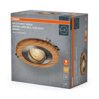 OSRAM Wood Spot GU10 heldere inbouwspot 4,5W satijnnikkel ⌀68 mm