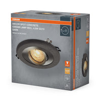 OSRAM Concrete Spot GU10 Inbouwspot 4,5W Donker Satijn Nikkel ⌀68 mm