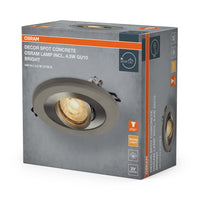 OSRAM Concrete Spot GU10 Inbouwspot 4,5W Helder Satijn Nikkel ⌀68 mm