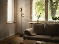 OSRAM DECOR Rookglazen Vloerlamp 2xE14 Zwart