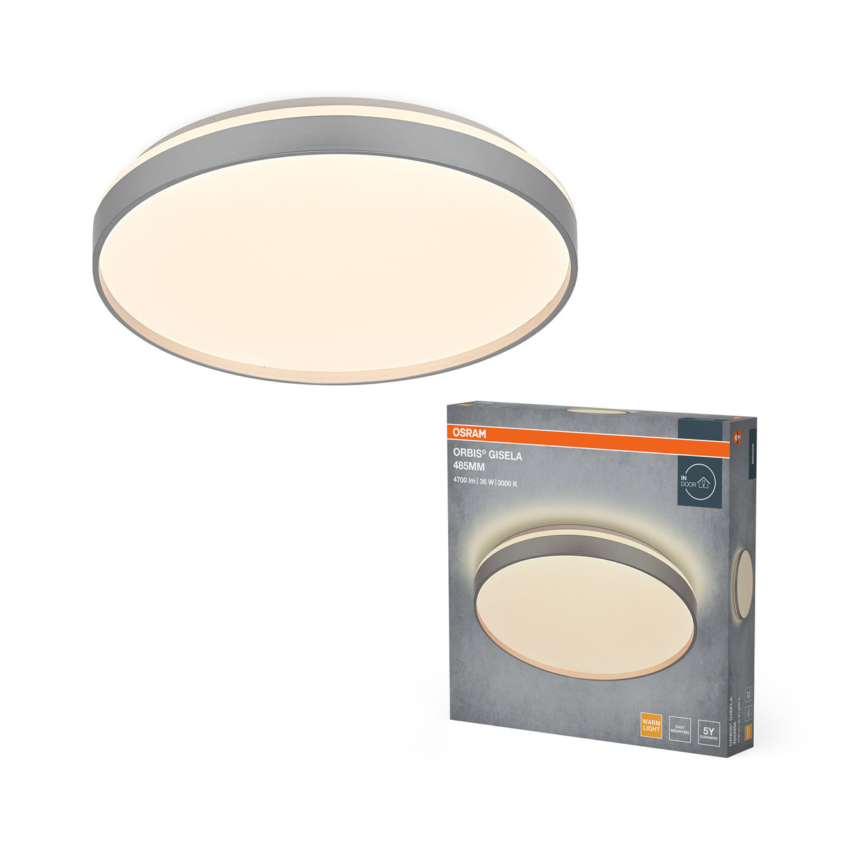 OSRAM Orbis Gisela 485 mm 36W 830 zilver