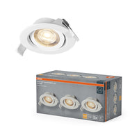 OSRAM LED-spot inbouwspotset, draaibaar, 4,9 W, 36°, wit, Ø 75 mm
