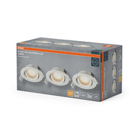 OSRAM LED Spot Recess Einbaustrahler Set DIM 4.9W 120° Weiß ⌀75 mm