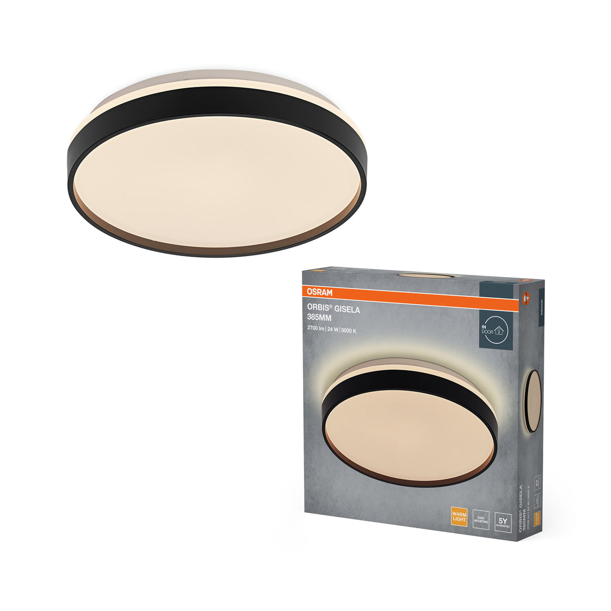 OSRAM Orbis Gisela 385 mm 24W 830 Zwart