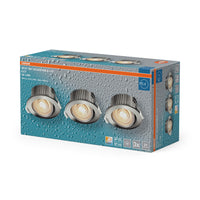 OSRAM LED-spotset voor inbouwbadkamer, kleurtemperatuur IP44, draaibaar, 4,9 W, 36°, chroom, ⌀68 mm