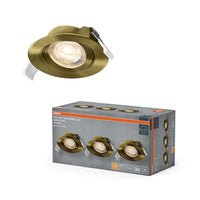 OSRAM LED Spot Recess Einbaustrahler Set Simple DIM 4.9W 40° Grünmessing ⌀75 mm