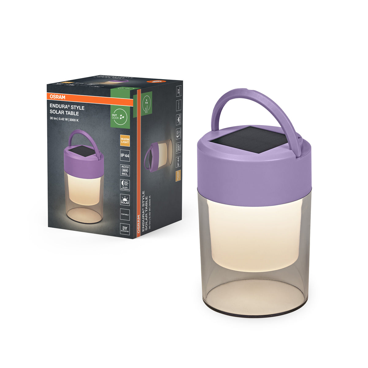 OSRAM ENDURA® Style Solar-Tischleuchte IP44 3000K Lila