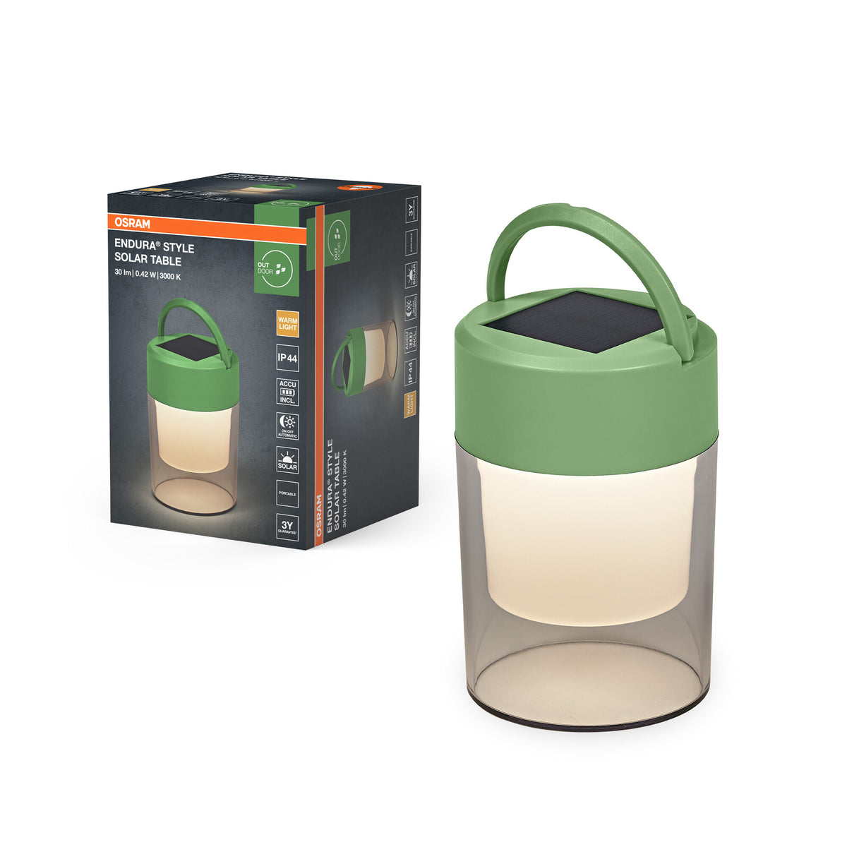OSRAM ENDURA® Style Solar-Tischleuchte IP44 3000K Grün
