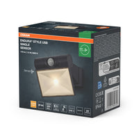 OSRAM ENDURA® Style USB-oplaadbare buitenwandlamp 1,6 W 3000 K Up-Down-sensor IP44 donkergrijs