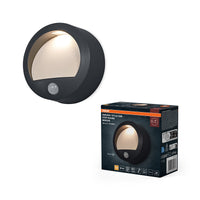 OSRAM buitenwandlamp, donkergrijs, 1,7 W, 70 lm, 3000 K, 50° stralingshoek, IP44, batterij, USB-C oplaadtijd 5,5 uur, levensduur 25.000 uur