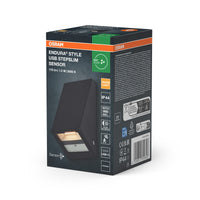 OSRAM ENDURA® Style USB-oplaadbare buitenwandlamp 1,5 W 3000 K met sensor IP44 donkergrijs