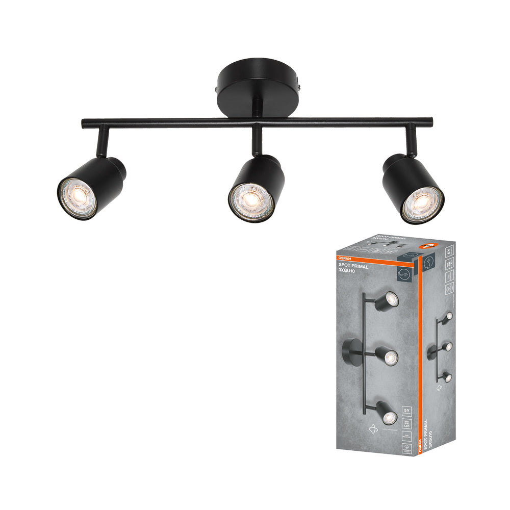 OSRAM 3-punts LED-spot PRIMAL, licht, 3xGU10, zwart