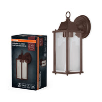 OSRAM Außenwandleuchte, Rust, E27, Aluminiumgehäuse, Glasabdeckung, IP43, 220–240 V, 105 mm Länge, 150 mm Breite, 293 mm Höhe, 1 Leuchtmittel, Mounting screws