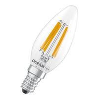 OSRAM LED CLASSIC B ENERGIE-EFFICIËNTIE A in B-vorm, LED-lamp, loodvrij glas, helder, 3,8 W, (ex 60 W), 806 lm, koudwit, 4000 K, energie-efficiëntieklasse: A, CRI 80