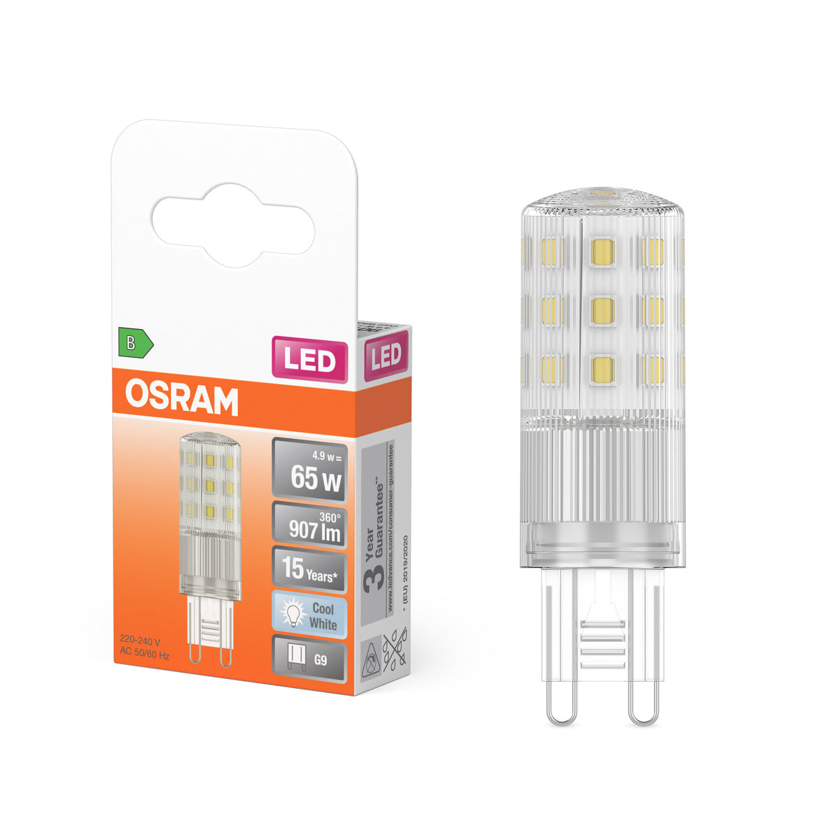 LED PIN G9 ENERGY EFFICIENCY B 4.9W 840 Clear G9