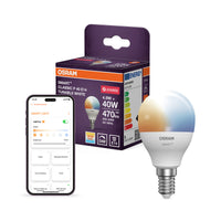OSRAM SMART+ ZIGBEE Tunable White in P-vorm, LED-lamp, mat, 4,9 W, 470 lm, van 2700 tot 6500 K, wifi, Google Assistant, Amazon Alexa, compatibel met smart speakers, dimbaar