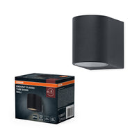 ENDURA Classic Tube buitenwandlamp, donkergrijs, GU10-fitting, IP54, glazen kap, behuizing van koolstofvezelnylon, geschikt voor 0-5 W, levensduur 25.000 uur, klaar om te monteren.