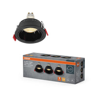 OSRAM LED Spot Recess Einbaustrahler Set GU10 4.5W Schwarz ⌀75 mm
