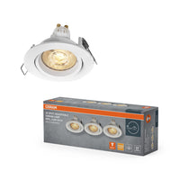 OSRAM LED-spotset voor inbouwmontage, draaisluiting GU10, verstelbaar, 2,6W, 827 wit, ⌀75 mm
