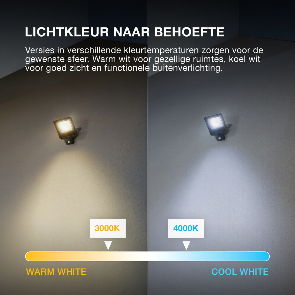 OSRAM ENDURA FLOOD PC 30W LED-Fluter mit Sensor, 3000K warmweiß, 3000 Lumen, IP44 weißes Flutlicht IR-Sensor, Lux-Einstellung 2-1000