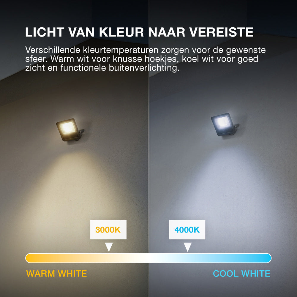 OSRAM ENDURA FLOOD PC 50W LED-Fluter, 3000K warmweiß, 5000 Lumen, IP65 Flutlicht, 1m Anschlusskabel, Weiß, 100 lm/W