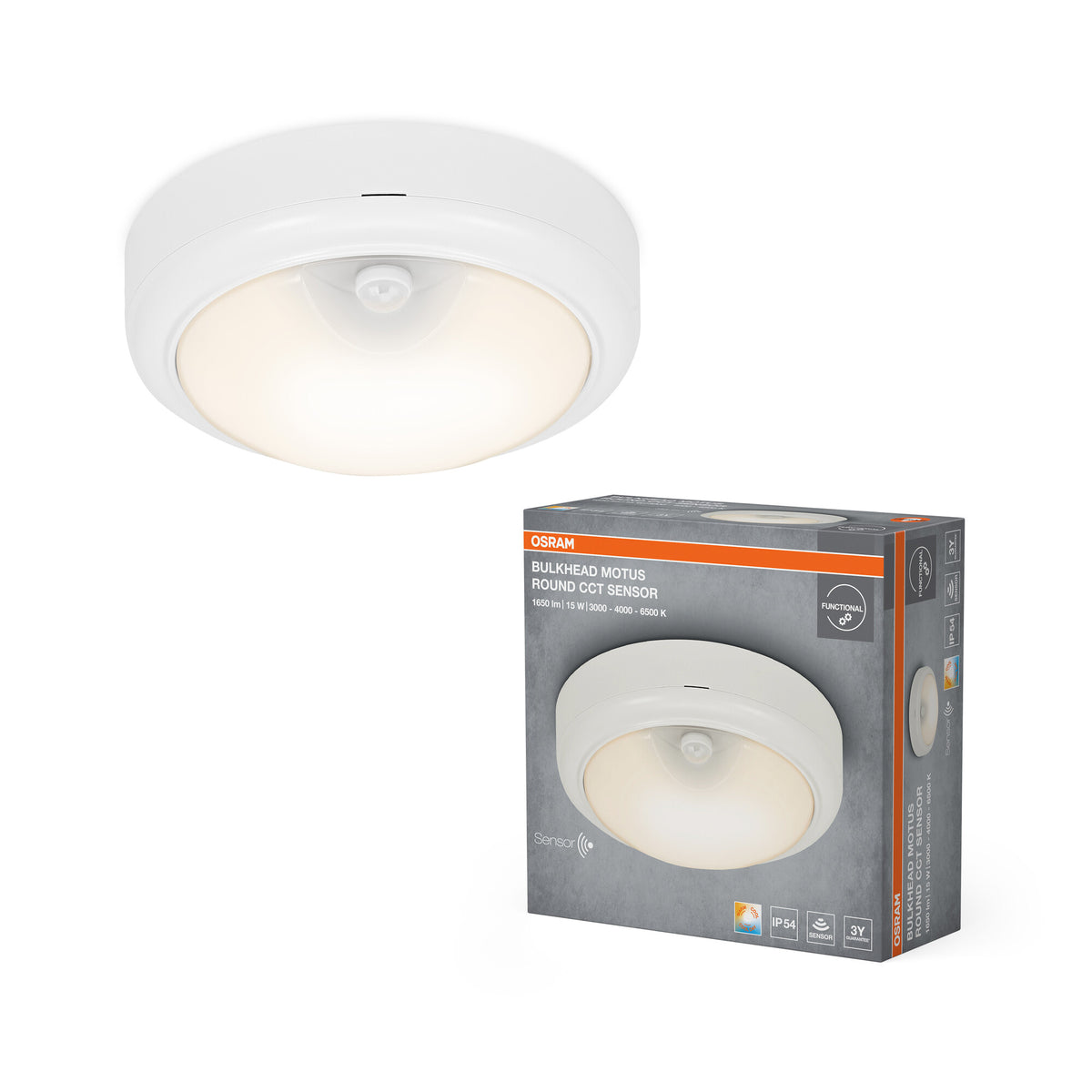 OSRAM Deckenleuchte Weiß, 3000 K / 4000 K / 6500 K, Warmweiß