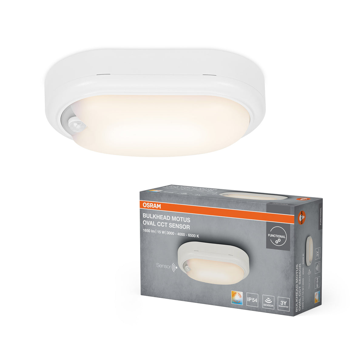 OSRAM Deckenleuchte Weiß, 3000 K / 4000 K / 6500 K, Warmweiß
