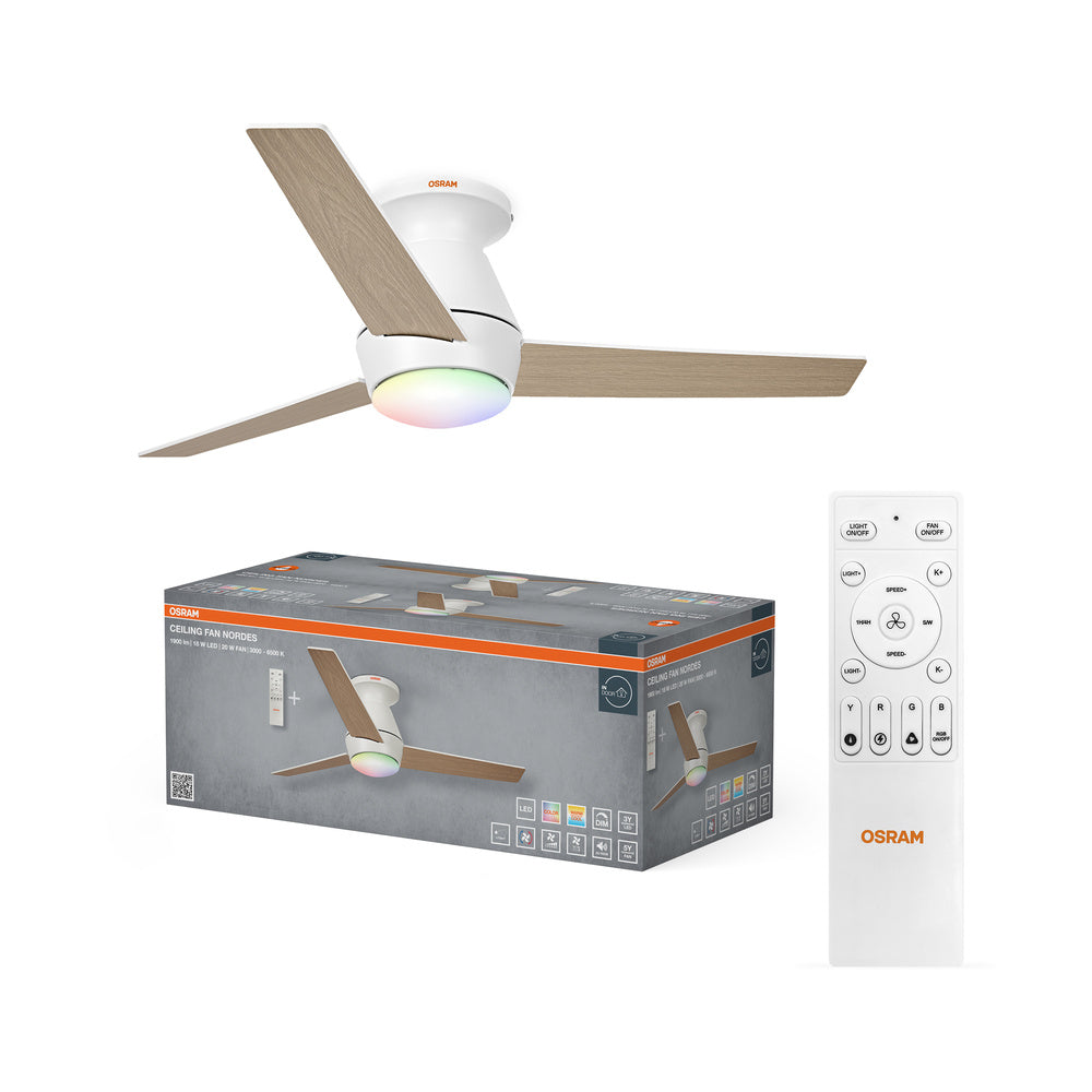 OSRAM LED-plafondventilator Nordes 1065 mm 38 W CCT RGB