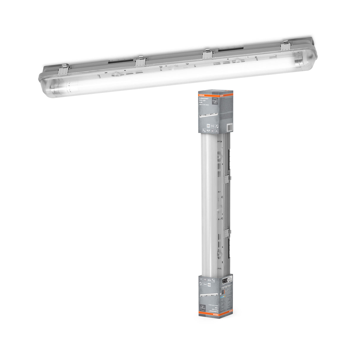 OSRAM Feuchtraumleuchte Submarine PRO LED Grau, 4000 K, Kaltweiß, 800 lm, 8 W