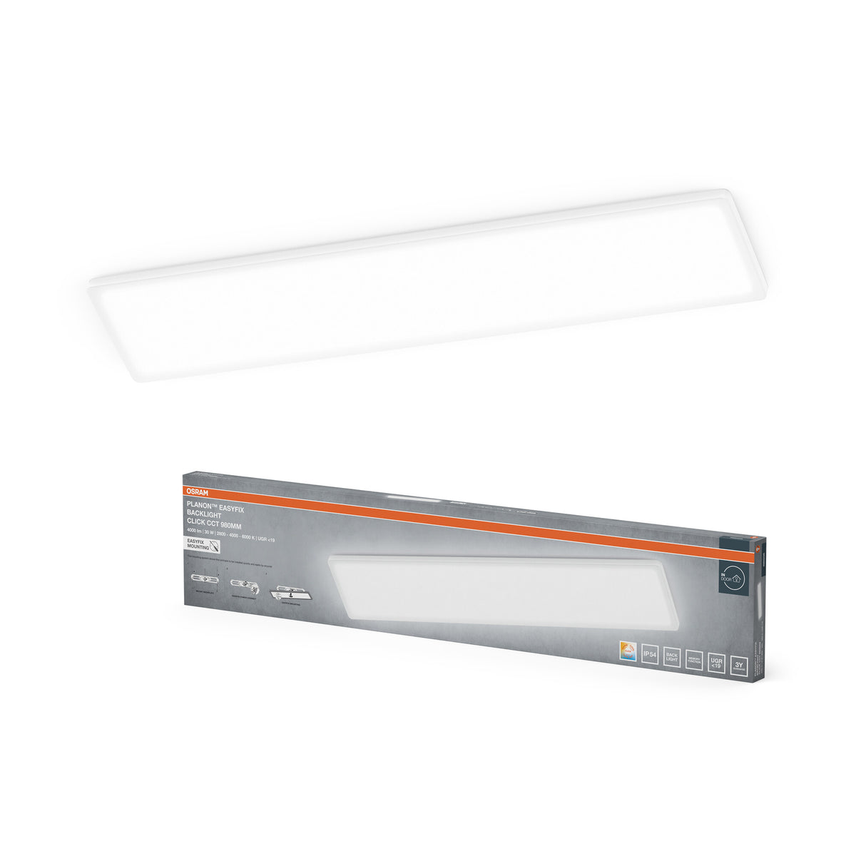 OSRAM PLANON EASYFIX LED-paneelverlichting Plafondlamp 98 cm 30 W Click CCT IP54, wit