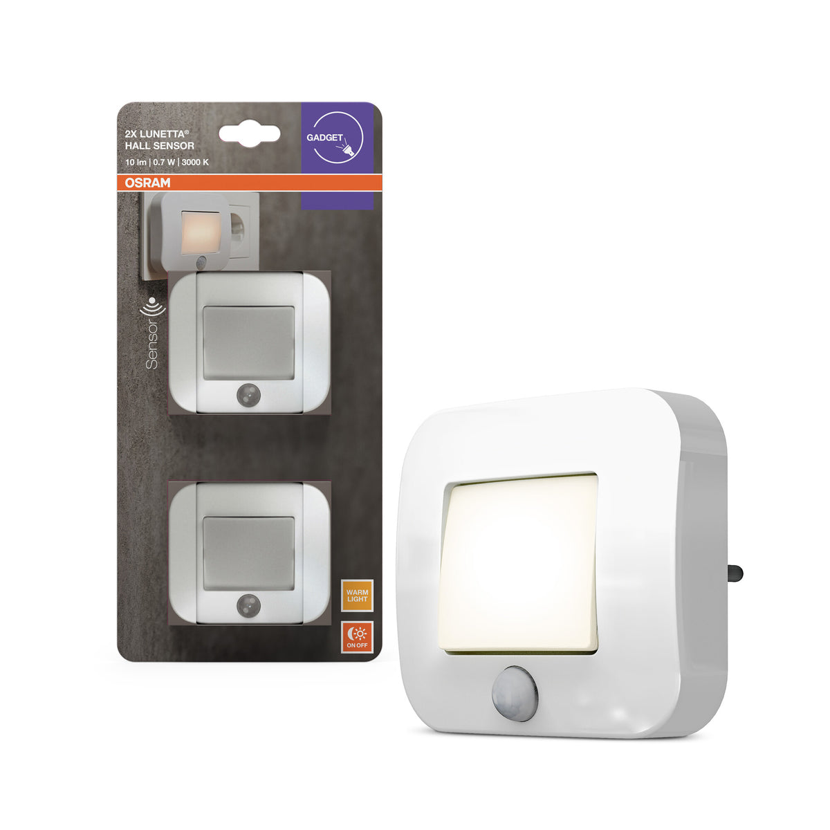OSRAM LUNETTA HALL-SENSOR LED-stopcontactnachtlampje, set van 2