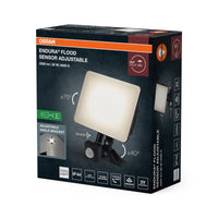 OSRAM ENDURA Flood Sensor verstelbare LED-schijnwerper, 30 W, 2550 lm, 4000 K koudwit, bewegingsmelder, zwart, aluminium, IP44