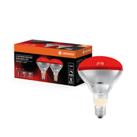 LEDVANCE Infrarotlampe, Wärmelampe 1200 K, 250 W, 12,5 cm ⌀, Glas, 50° Abstrahlwinkel, 5.000 h Lebensdauer, 240 V, E27, IP20