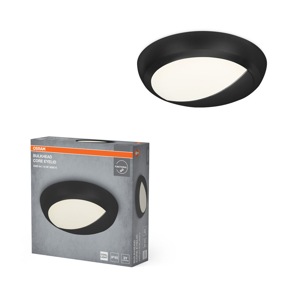 OSRAM LED BULKHEAD CORE EYELID Deckenleuchte, 16W, 4000K, Kaltweiß, Schwarz