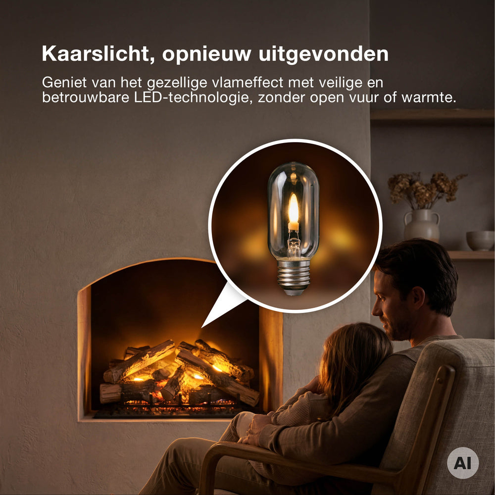 OSRAM LED-lamp Flame, vlam-effect, 1 W, 1800 K, warmwit, E14