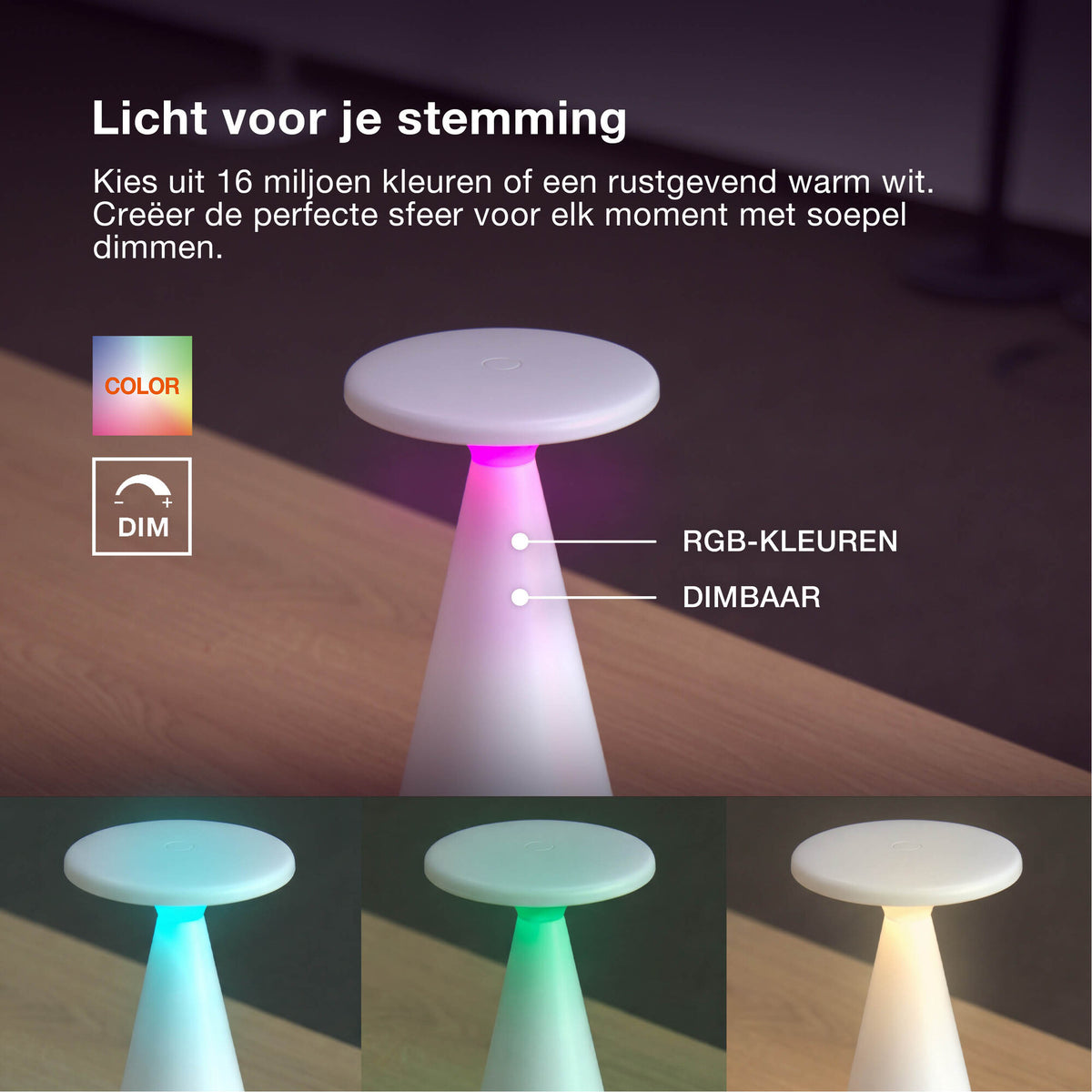 OSRAM Smart Bluetooth Tischleuchte, dimmbar per App, Weiß, ABS-Gehäuse, IP44 spritzwassergeschützt