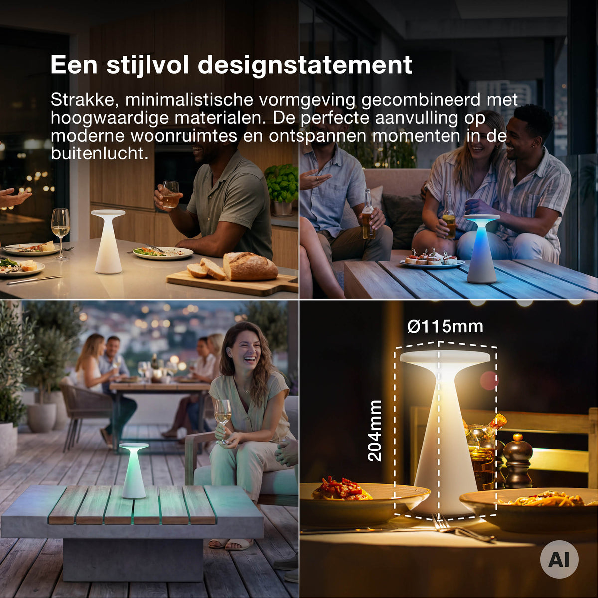 OSRAM Smart Bluetooth Tischleuchte, dimmbar per App, Weiß, ABS-Gehäuse, IP44 spritzwassergeschützt
