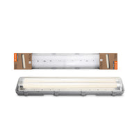 LEDVANCE ESSENTIAL Feuchtraumleuchte 2-flammig, 14W, 1560lm, kaltweiß, 4000K, 651x108x64mm, sehr gutes Preis-Leistungs-Verhältnis, für Räume mit hoher Luftfeuchtigkeit wie Keller, Schutzklasse IP65