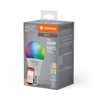 LEDVANCE SMART+ WiFi Classic Multicolour in A-vorm, LED-lamp, mat, 14 W, (ex 100 W), 1521 lm, RGBW, van 2700 tot 6500 K, wifi, Google Assistant, Amazon Alexa, dimbaar