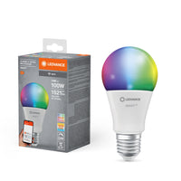 LEDVANCE SMART+ WiFi Classic Multicolour in A-vorm, LED-lamp, mat, 14 W, (ex 100 W), 1521 lm, RGBW, van 2700 tot 6500 K, wifi, Google Assistant, Amazon Alexa, dimbaar