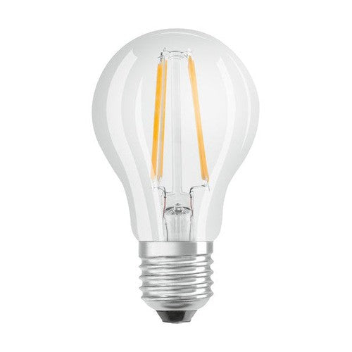 OSRAM LED Base Classic A, in Kolbenform mit E27-Sockel, Nicht Dimmbar, Ersetzt 60 Watt, Filamentstil Klar, Warmweiß - 2700 Kelvin, 2er-Pack-Leuchtmittel-LEDVANCE Shop