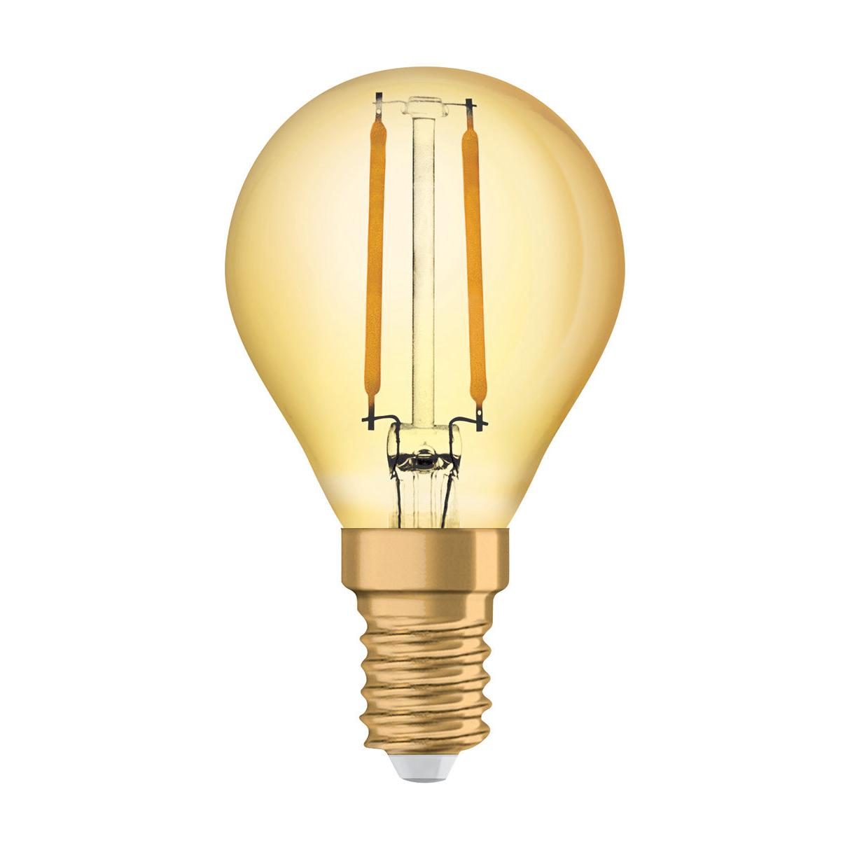 OSRAM VINTAGE 1906® LED Lampe LED CLASSIC P 2.5W 824 Gold E14, 220 lm, 2400 K, Warm Comfort Light-LEDVANCE Shop