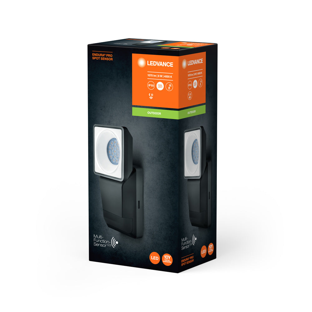 LEDVANCE ENDURA® PRO SPOT SENSOR LED-Strahler 8W 4000K IP55 Dark Gray, 750 lm, 4000 K, Kaltweiß-LEDVANCE Shop