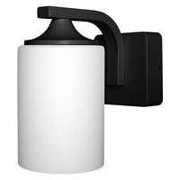 OSRAM ENDURA Classic wandlamp, zwart, E27, IP43, aluminium behuizing, glazen diffuser, geschikt voor buiten, zonder lamp
