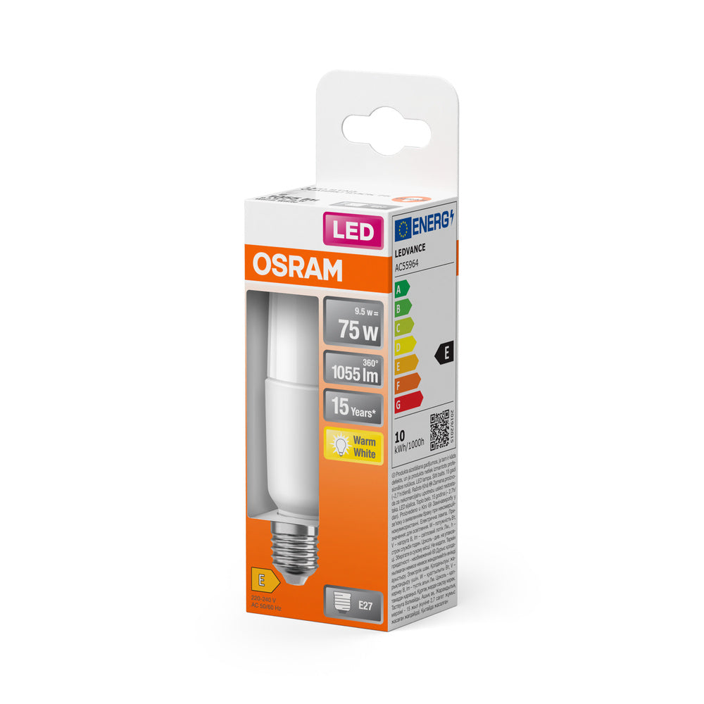 OSRAM LED Lampe LED STAR STICK 9.5W 827 Frosted E27, 1055 lm, 2700 K, Warmweiß-LEDVANCE Shop