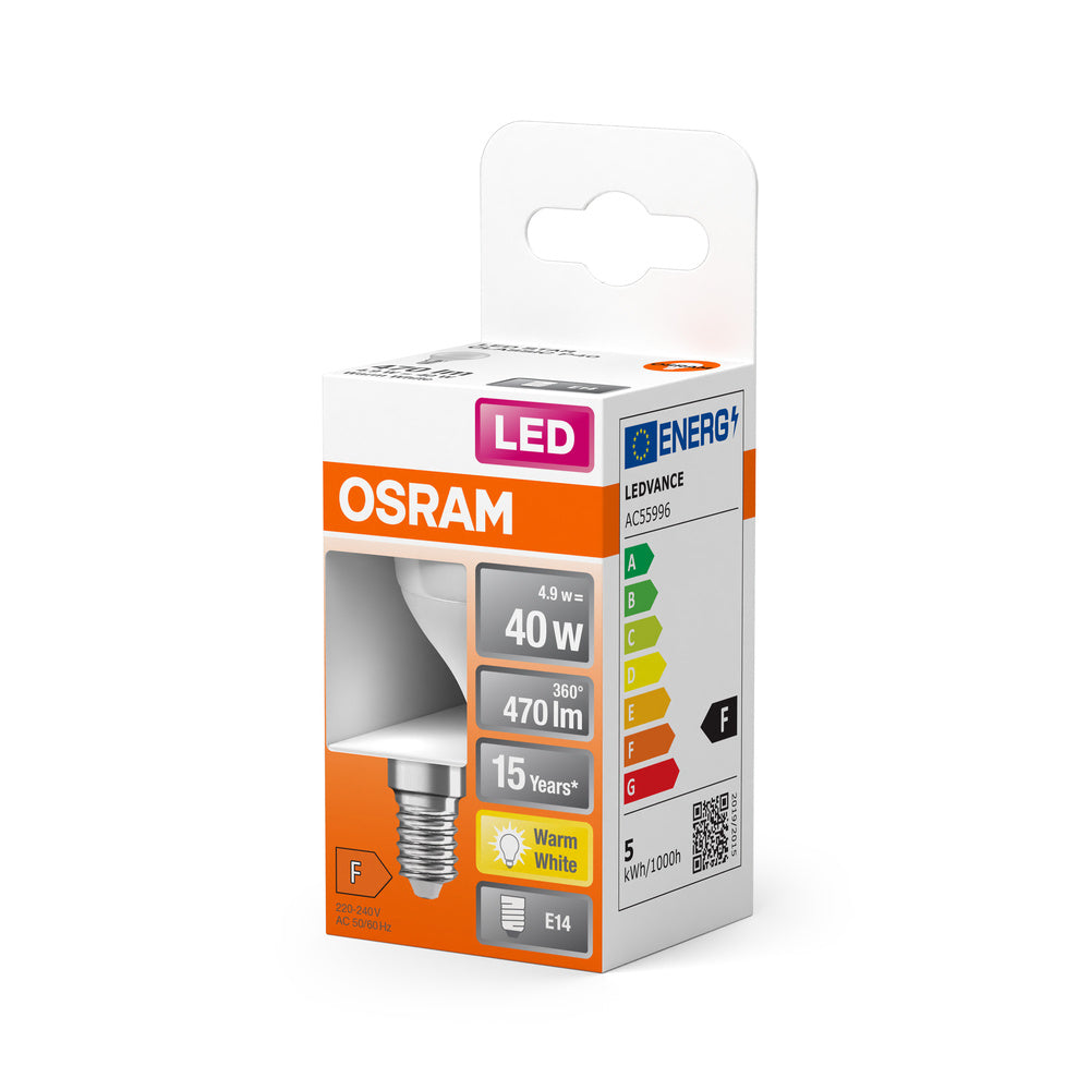 OSRAM LED Lampe LED STAR CLASSIC P 4.9W 827 Frosted E14, 470 lm, 2700 K, Warmweiß-LEDVANCE Shop