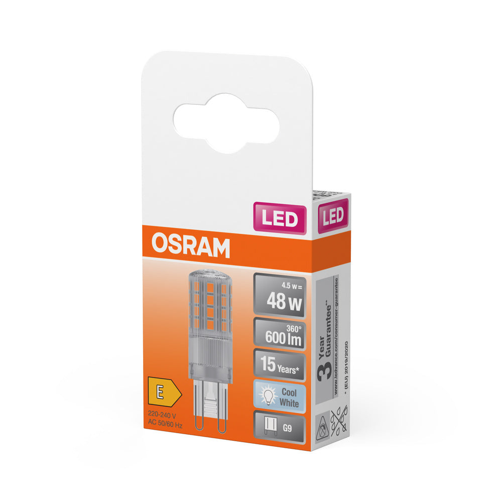 OSRAM LED Stiftsockellampe PIN G9 4.5W 840 Clear G9, 600 lm, 4000 K, Kaltweiß-LEDVANCE Shop