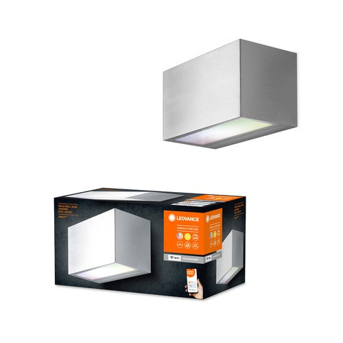 LEDVANCE Wifi SMART+ BRICK WALL WIDE UPDOWN LED Wandleuchte RGBW mehrfarbig 14W / 3000K Warmweiß Silbergrau-Außenwandleuchten-LEDVANCE Shop